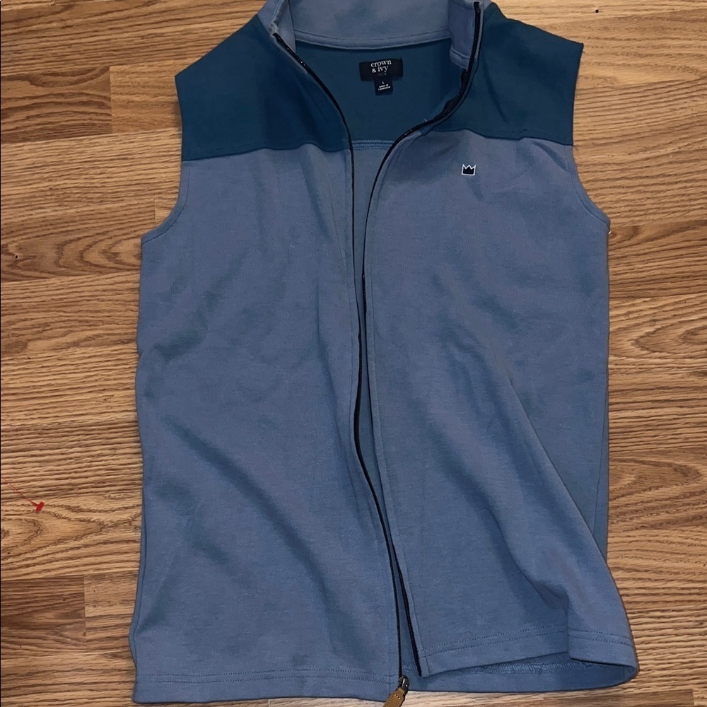 Crown & Ivy Teal and Gray Zip-Up Jacket